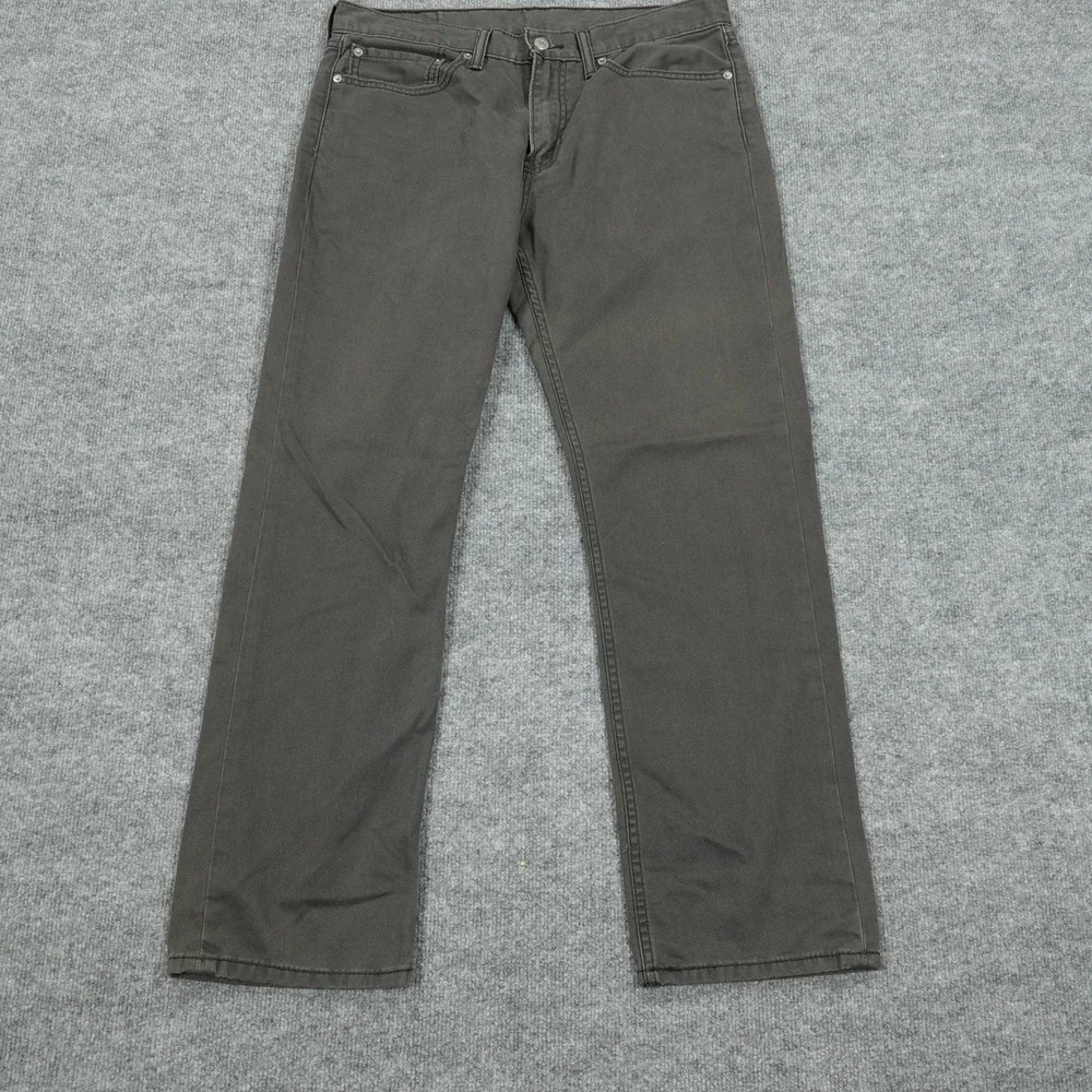 Levi's 514 Jeans Mens 34x30 Gray Straight Leg Cotton Twill Casual Classic